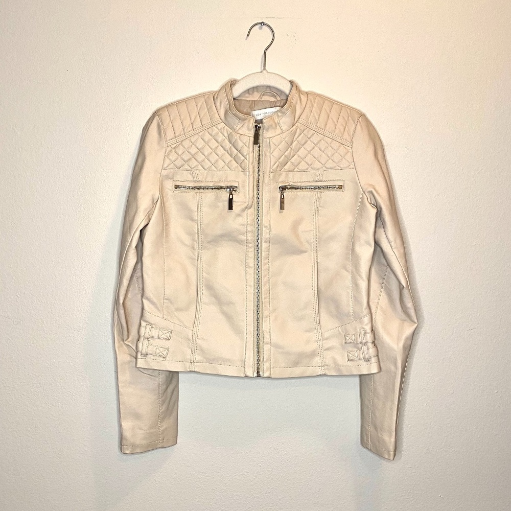 Cream / Tan Leather Jacket (Vegan)